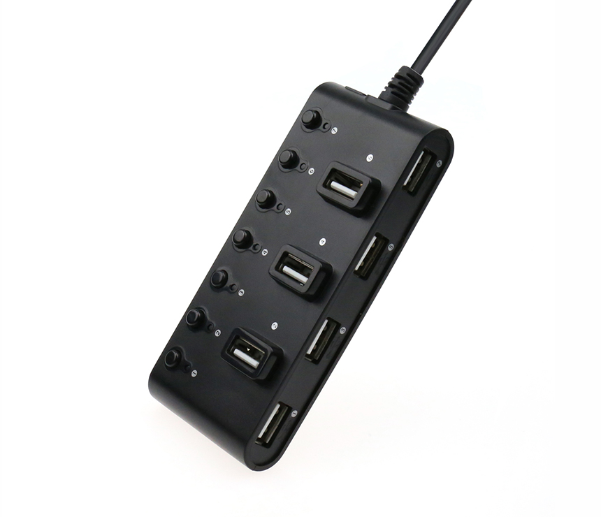 H255 USB 2.0 7 Ports Hub with Switch